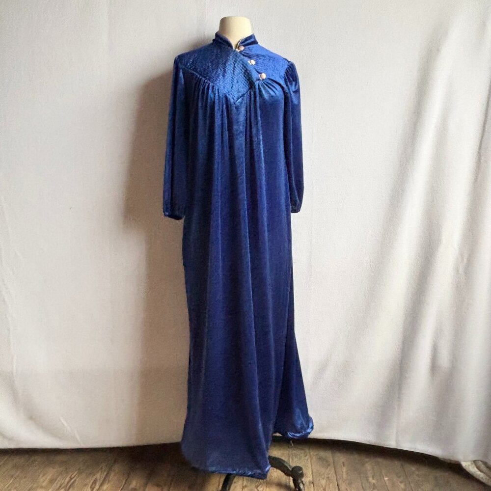 Blue Cozy Modest Full Length Nightgown